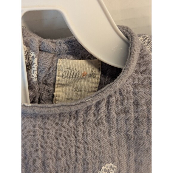 Ettie H Pippa Bubble Gray Long Sleeve  w/ Ruffle sleeve Size 0-3mths - Picture 4 of 5